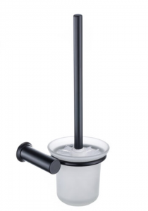 Allure Black Toilet Brush - Glass Bowl